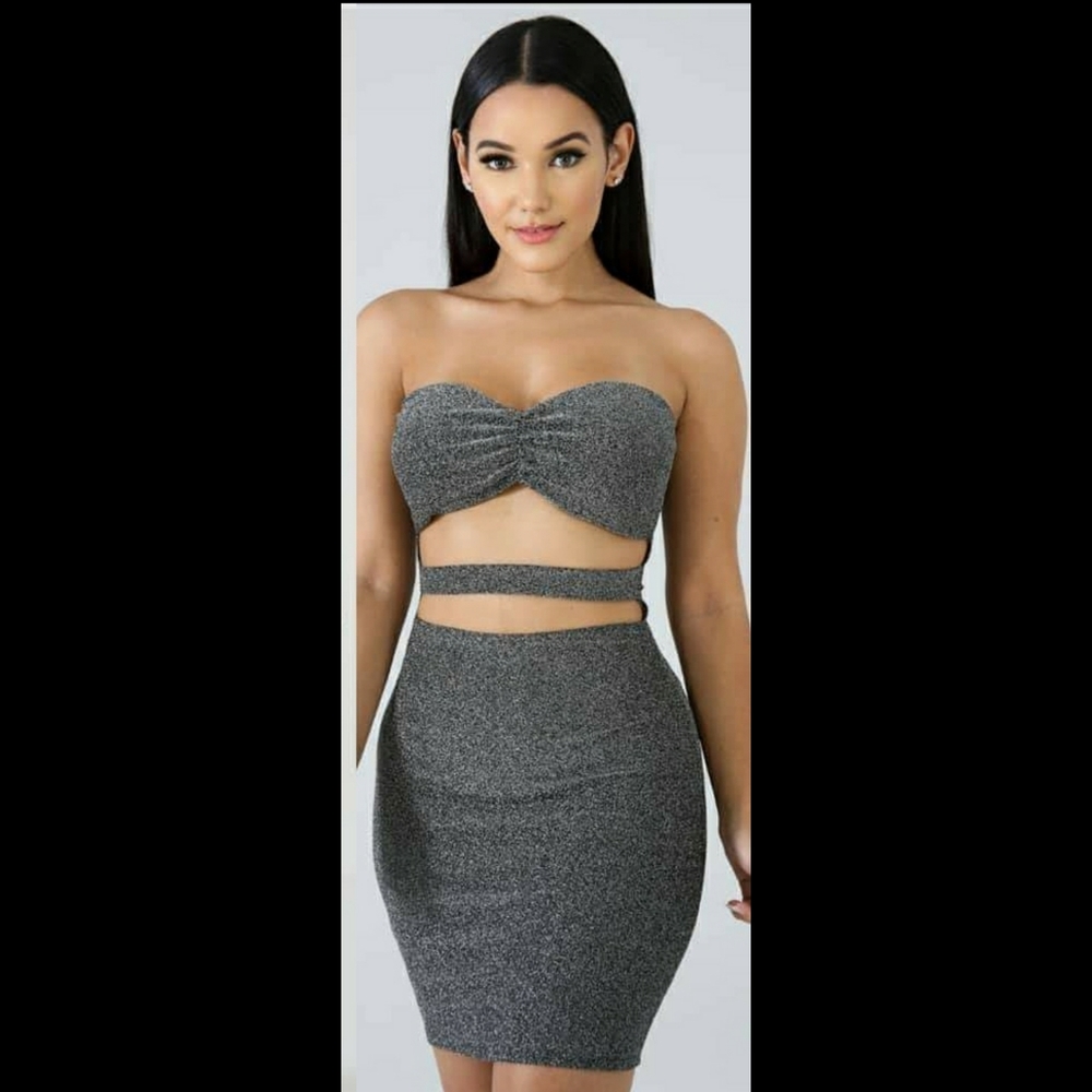 Silver mini dress